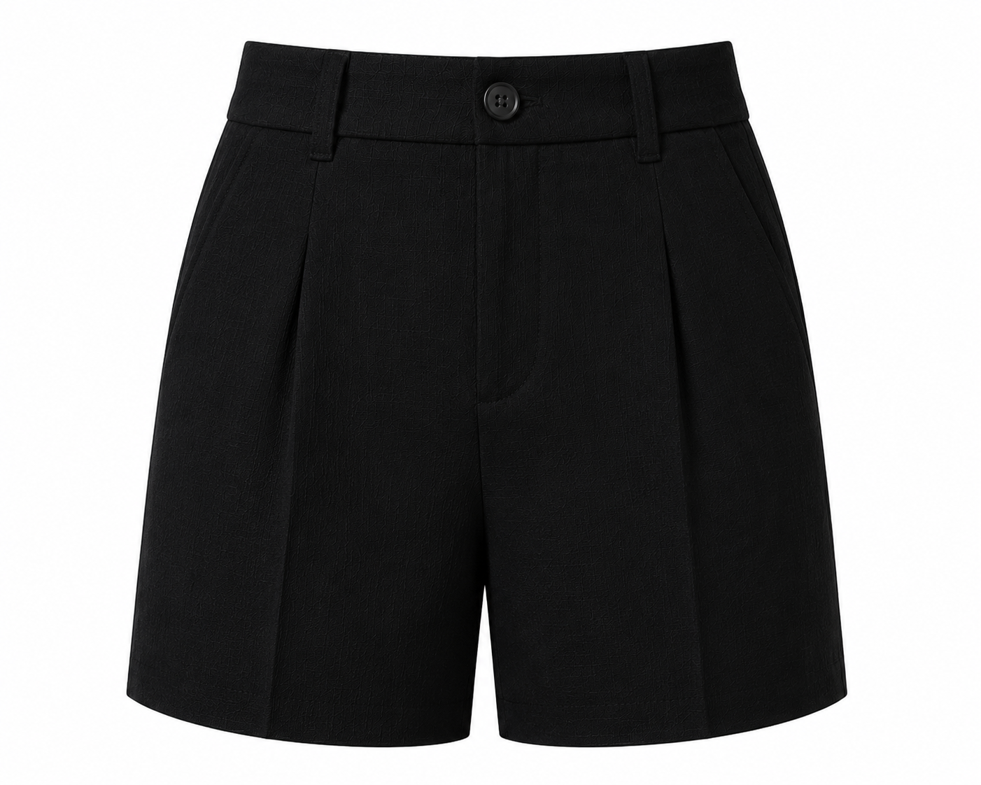 women shorts pure linen black fitted