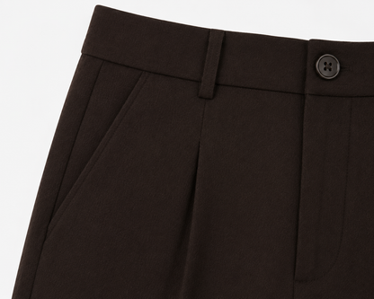 women shorts pure linen brown fitted