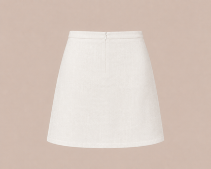women white pure linen skirt