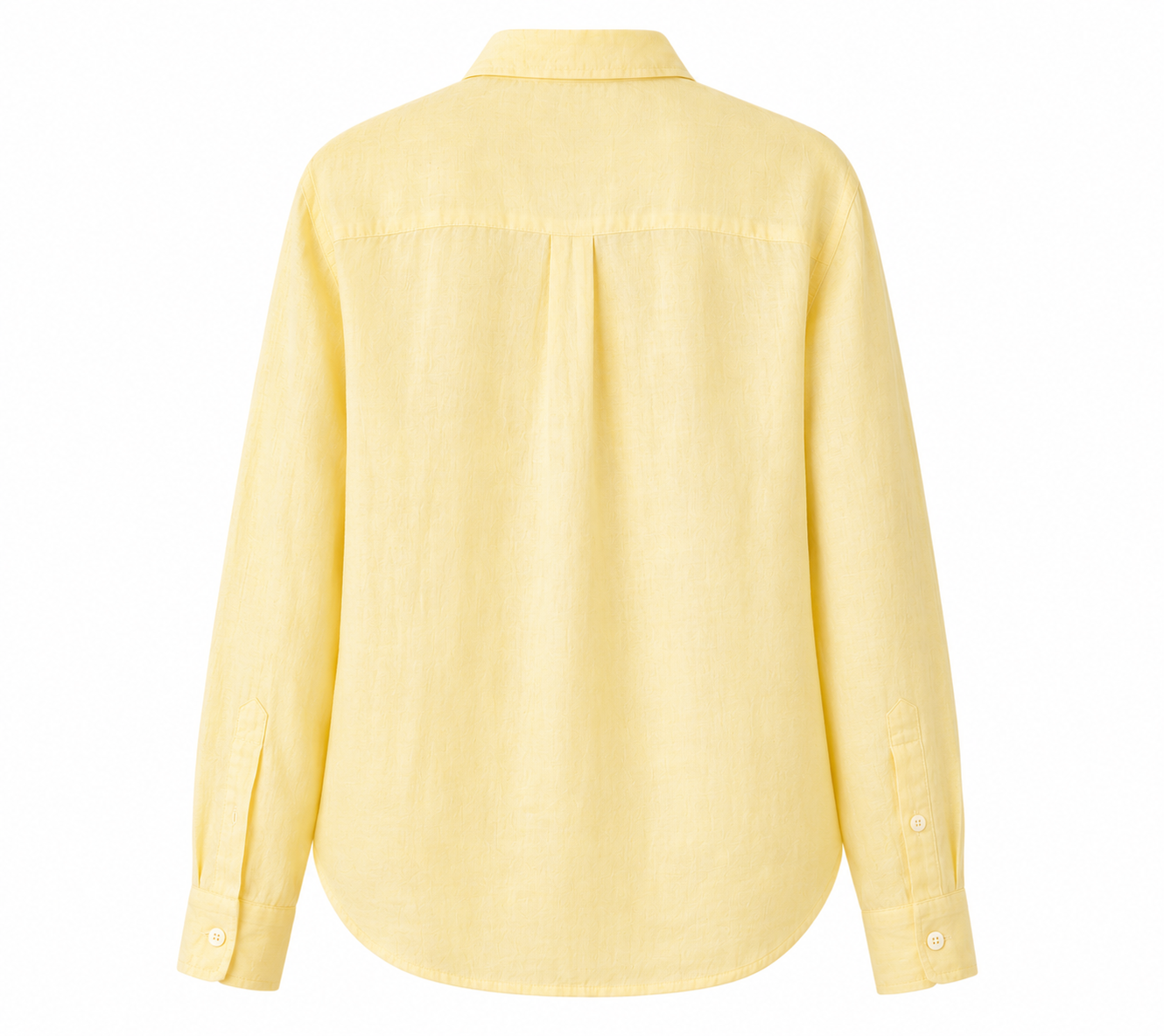 yellow full sleeve pure linen women shirt