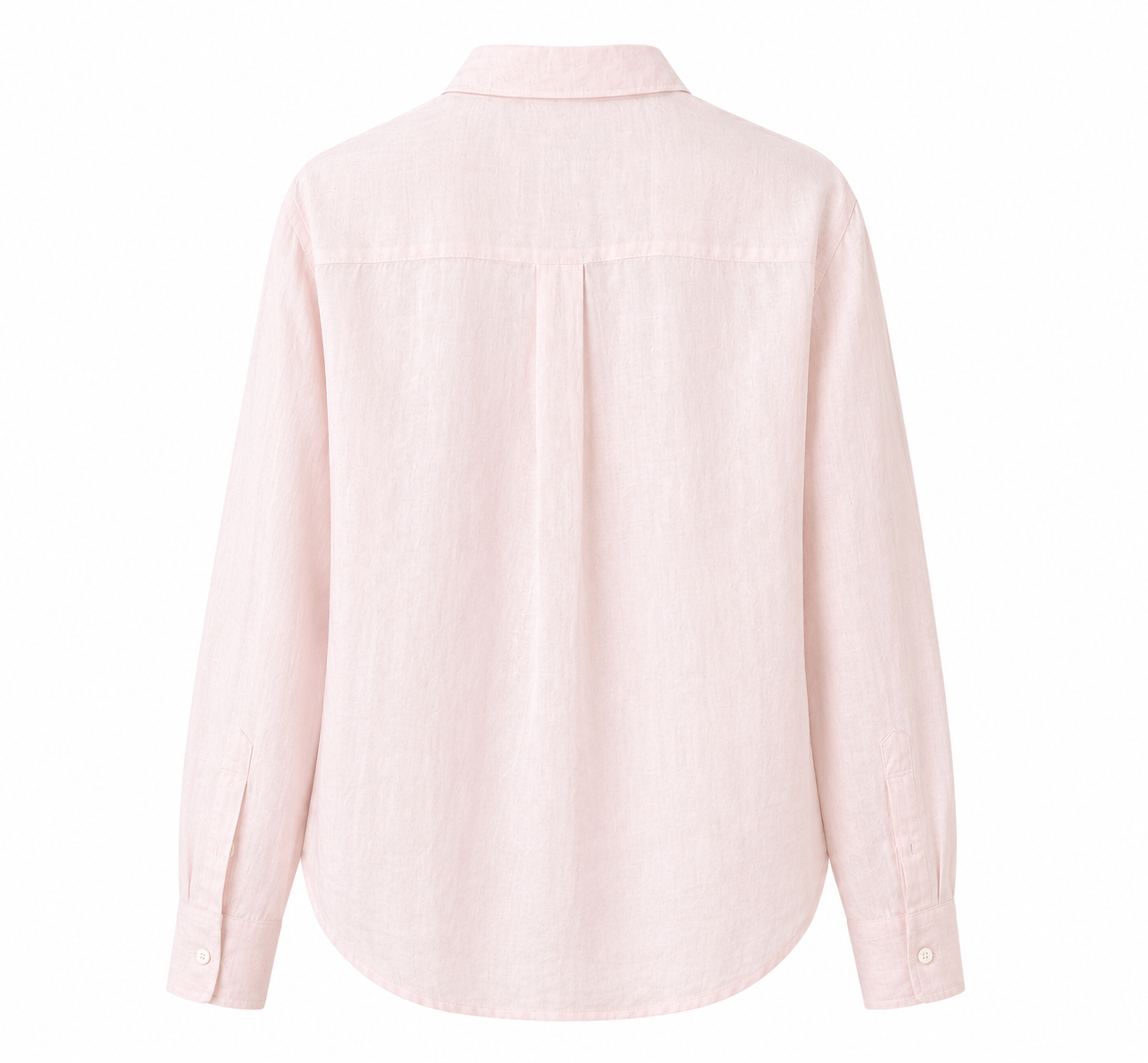 full sleeve pink pure linen women shirt