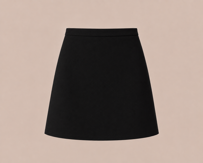 women black pure linen skirt