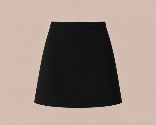 women black pure linen skirt