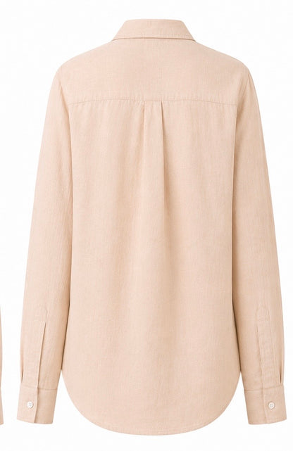 skin pure linen full sleeve women shirt