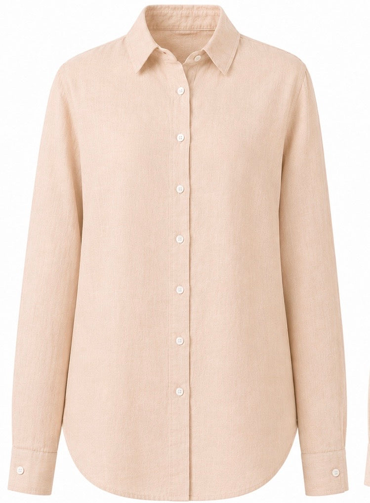 skin pure linen full sleeve women shirt