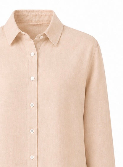 skin pure linen full sleeve women shirt