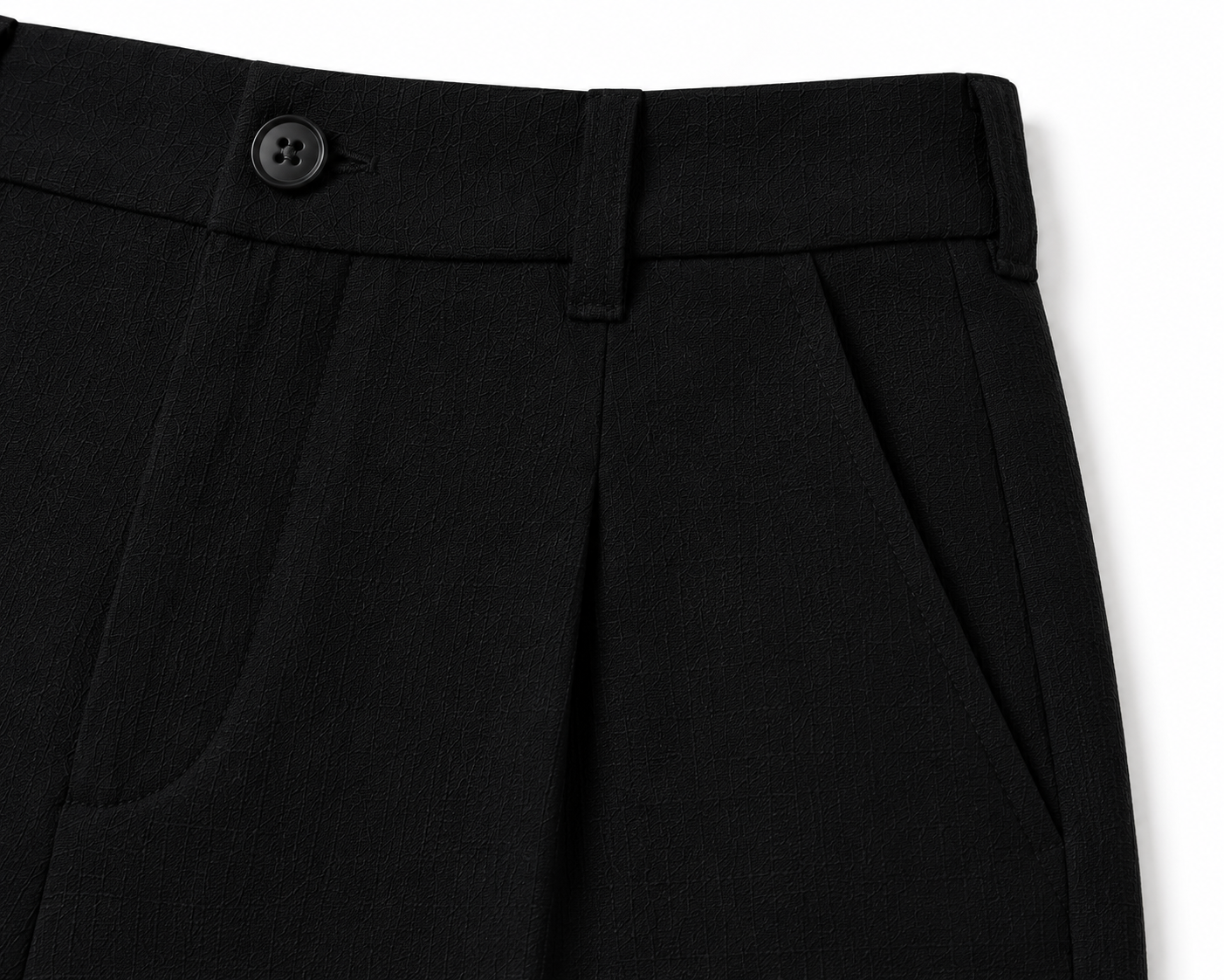 women shorts pure linen black fitted