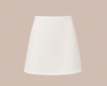 women white pure linen skirt