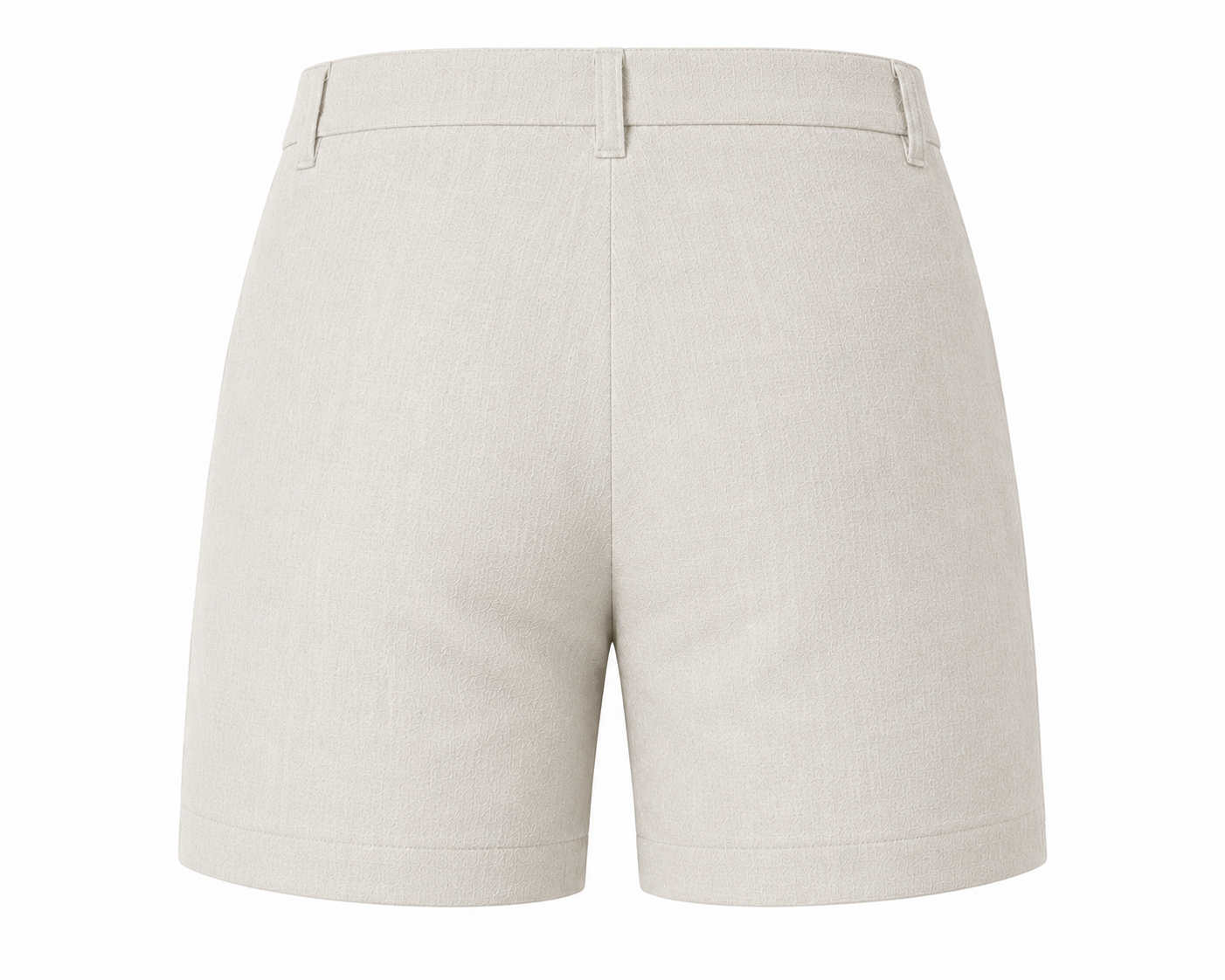 women shorts pure linen khakhi fitted
