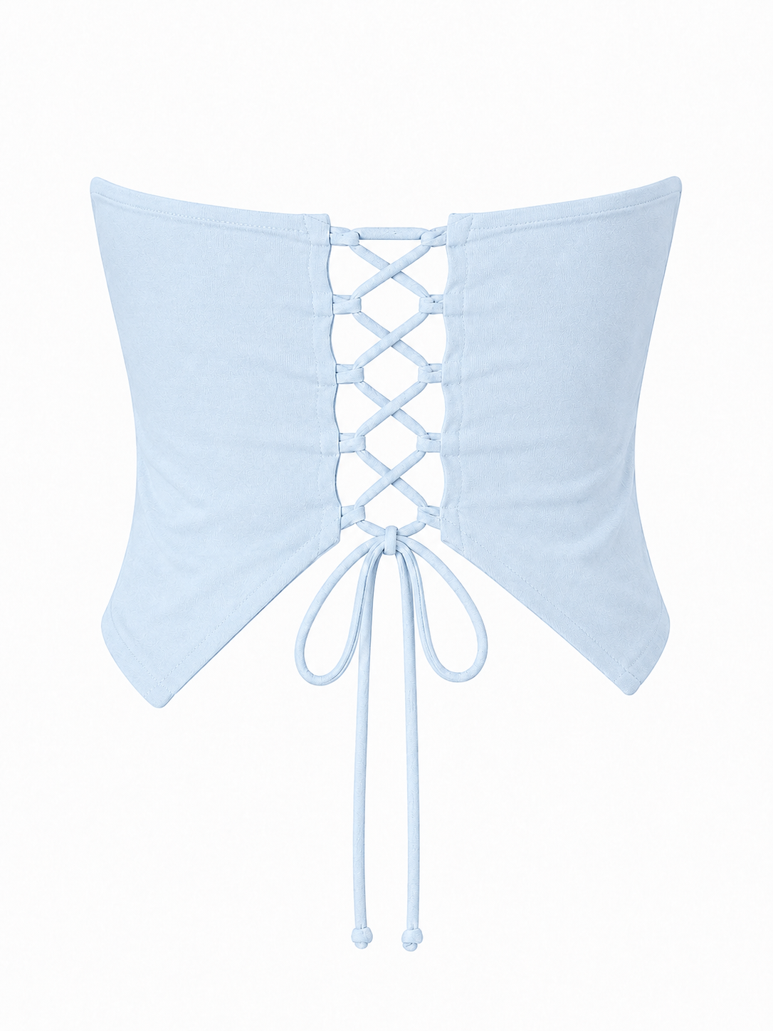 women top light blue linen tube